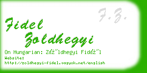 fidel zoldhegyi business card